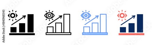 Rising Vision icon set multiple style collection