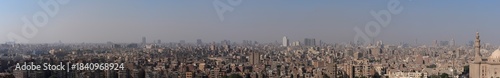 Cairo,Egypt - December 3, 2025: Panoramic view of East Cairo from Citadel, a medieval Islamic-era fortification in Cairo