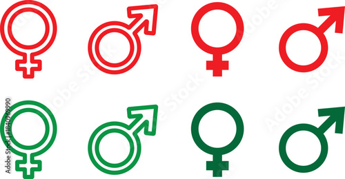 gender icon set. Transgender icon for website design, logo for web and apps. gender symbol of human, Male and female gender symbols icon set