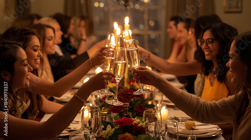 Toasting with_elegant crystal champagne glasses