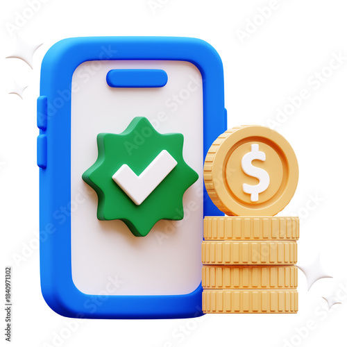 3D Online Payment Success Illustration