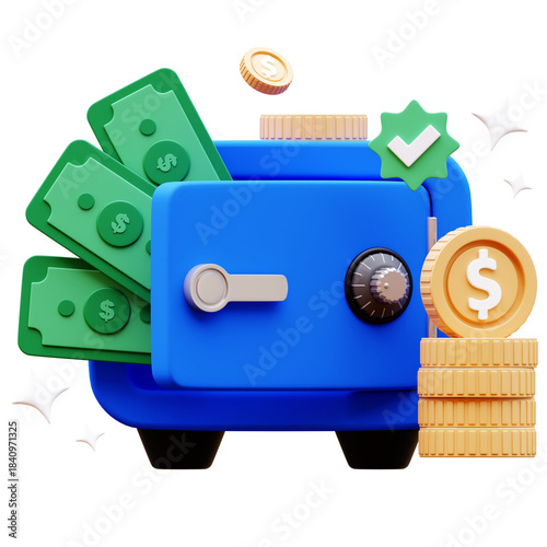 3D Savings Vault Illustration