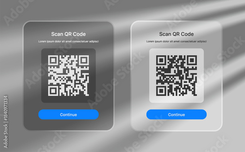 QR code scan liquid glass element, user interface element for ui ux design