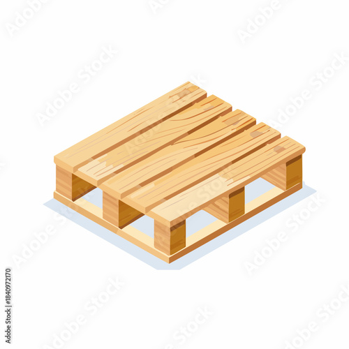 Wooden shipping pallet with a slatted top and robust frame, ideal for logistics and storage