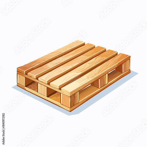 Empty wooden shipping pallet isolated on a white background, ready for warehousing, transport, and industrial logistics operations, a versatile platform for goods