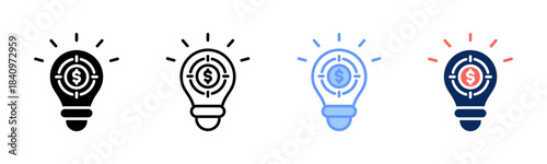 Value Focus icon set multiple style collection