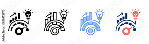 Impact Gauge icon set multiple style collection