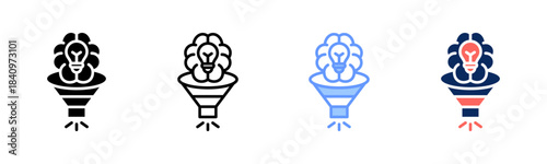 Insight Filter icon set multiple style collection