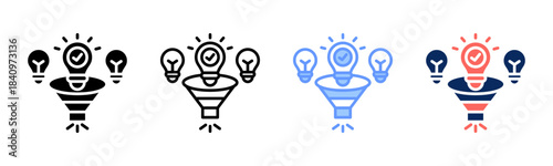 Strategic Filter  icon set multiple style collection