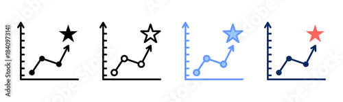 Ranking Chart icon set multiple style collection