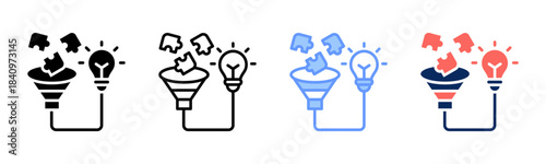 Filter Step icon set multiple style collection