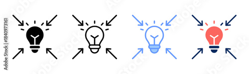 Idea Alignment  icon set multiple style collection