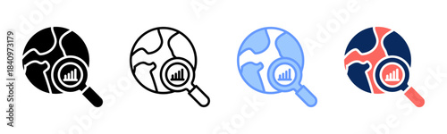 Market Scope icon set multiple style collection