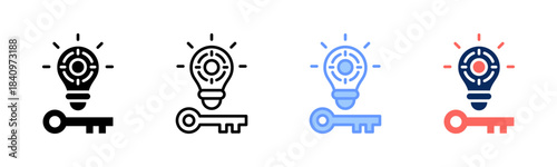 Key Priority icon set multiple style collection