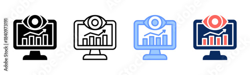 Data Insight icon set multiple style collection