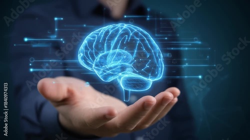 Anatomical representation of the human brain. Symbolic video for the field of science and neurology	