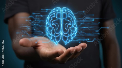 Anatomical representation of the human brain. Symbolic video for the field of science and neurology	