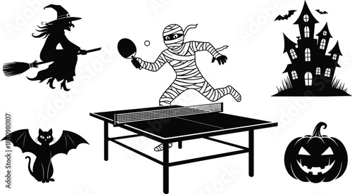 Set of black silhouettes horror slasher villain characters sitting with knives and axes vector