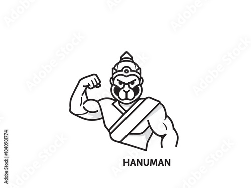hanuman ji logo isolated on white background