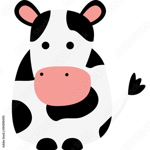 funny cow cartoon illustration