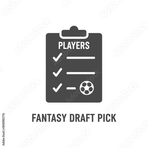 Fantasy football draft pick checklist with soccer ball icon