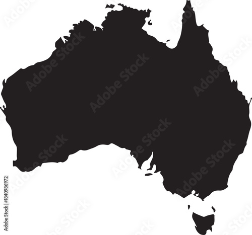 Black silhouette of the continent of australia