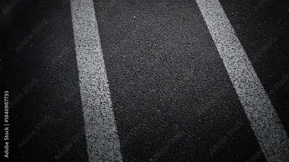 Fototapeta premium Close-up of Asphalt Road with White Lines