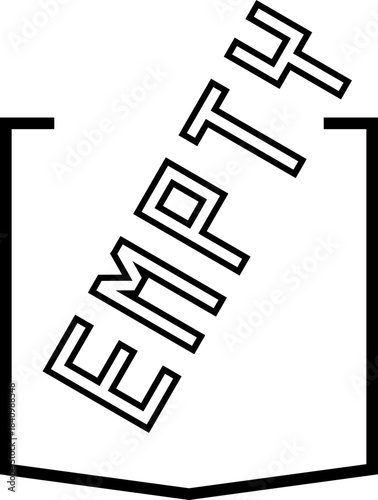 Empty pocket concept vector stroke illustration