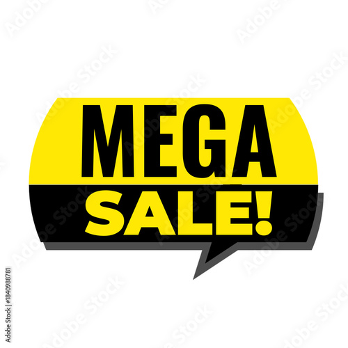 9. Mega sale png, modern discount icon, attractive promo graphic, online shop sale badge, special day offer, branding asset