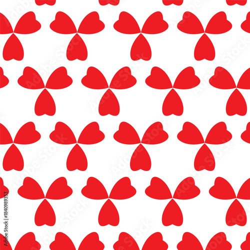 Geometric Red heart, love vector pattern for textile 