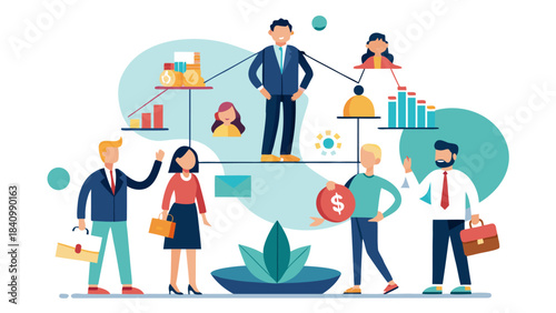 business team balancing work and money concept