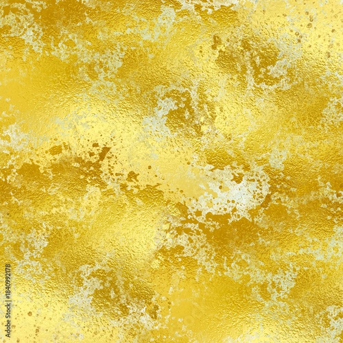 Grunge-style gold background with abstract patterns.