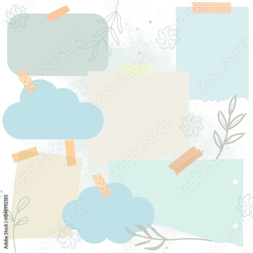 Cute memo paper with various frame