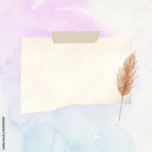 Vintage floral notepad on an old pastel paper background.
