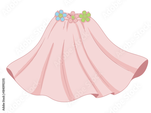 Cute and colorful princess dress with flower details, suitable for childrens costumes or special occasions