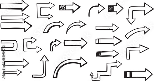 Black Arrows on White Background