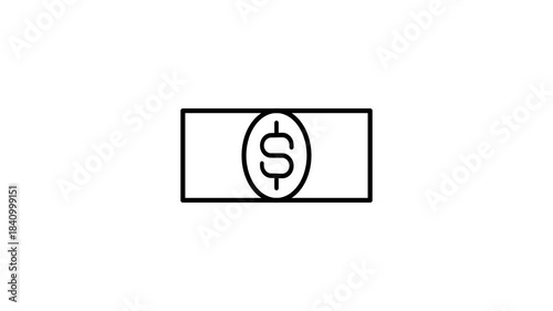 Black and white outline illustration of a dollar sign, symbolizing currency and financial concepts.