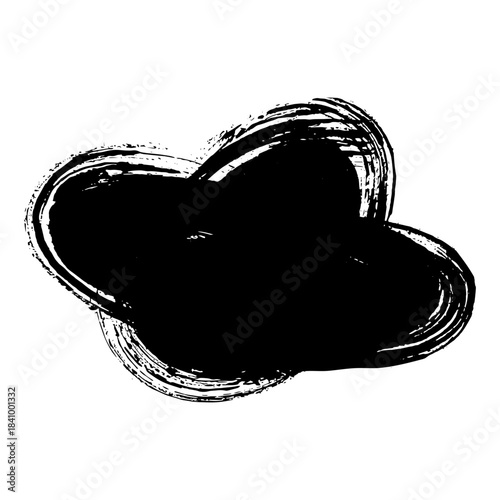 Hand drawn black ink brush strokes for grunge designs and textures