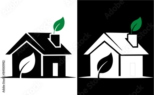 Eco-friendly House Icon Symbolizing Sustainable Living and Environmental Consciousness