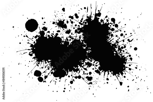 Black Ink Splatter Grunge Texture Background