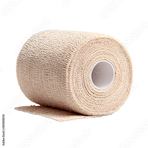 Professional Elastic Compression Bandage Roll Partially Unrolled for Medical Use