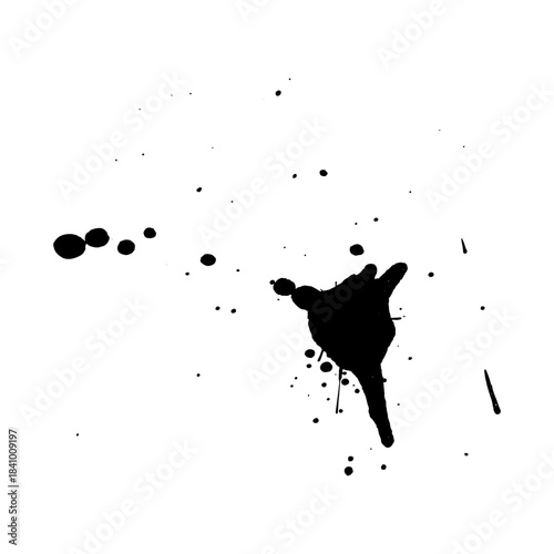 Black ink brush strokes suitable for grunge style backgrounds