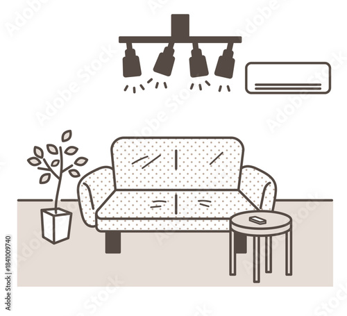 ミニマリストの部屋をイメージしたイラスト