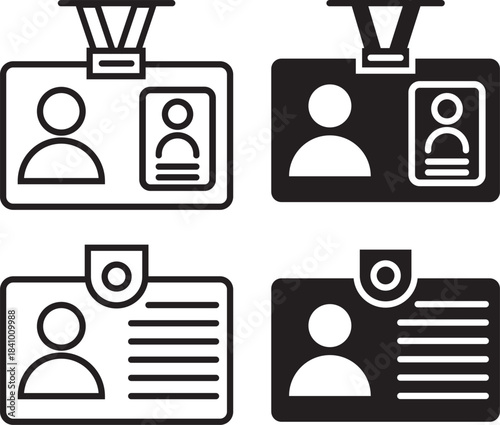 D card line icon, identification and card holder, office badge vector icon, Editable stroke. EPS 10