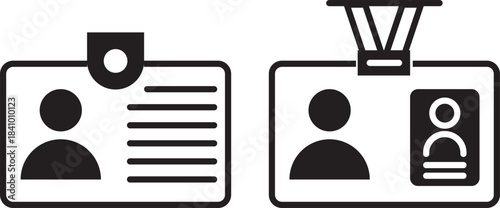 D card line icon, identification and card holder, office badge vector icon, Editable stroke. EPS 10