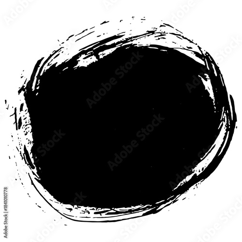 Hand drawn black ink brush strokes for texture and background use