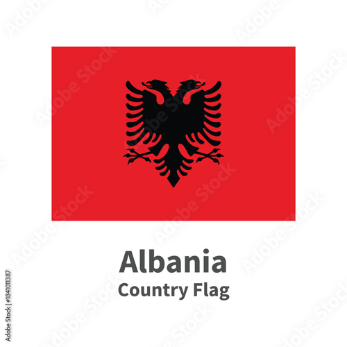 Albania Country Flag illustration on whtie background