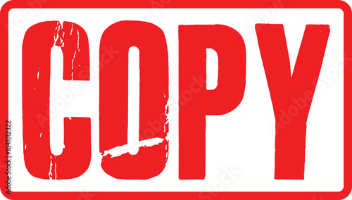 COPY Stamp Transparent Image, Red Rubber Stamp with Text COPY