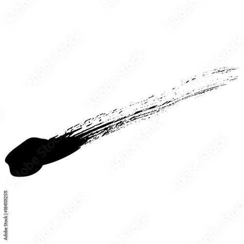 Hand drawn black brush strokes on white background for design use