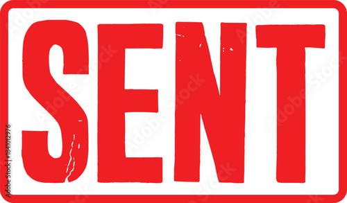 Red Sent Stamp Transparent Image - Business Communication Seal
